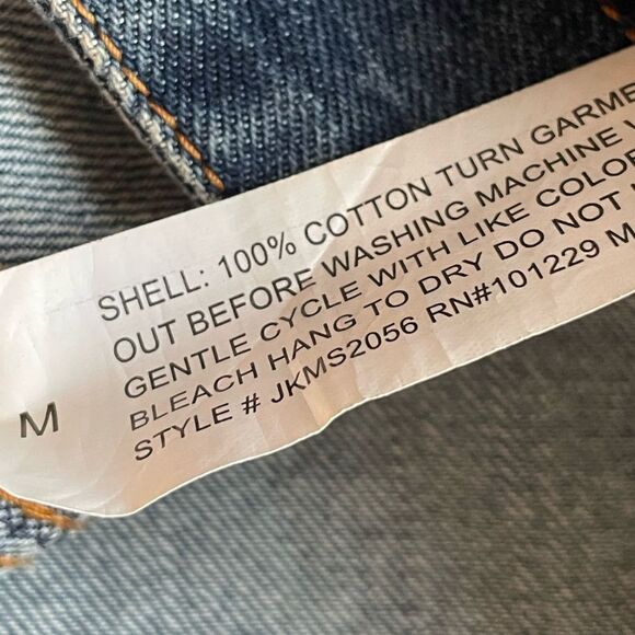 1 Sunset Lane Vintage Vibe 100% Cotton Button Down Denim Jacket (Size: Medium) - Picture 8 of 9
